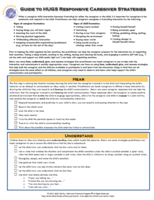 Clickable image. Guide to HUGS Responsive Caregiver Strategies
