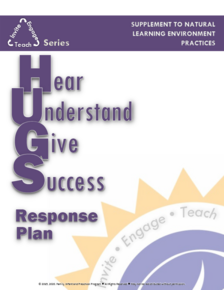 Clickable image. Cover page titled HUGS: Hear, Understand, Give, Success Response Plan