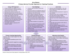 Clickable Flowchart Primary Service Provider Approach to Teaming Practices guide.