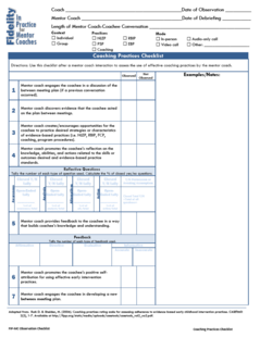 Clickable image. "Mentor coach observation checklist