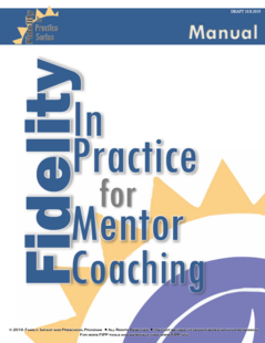 Clickable image. Cover of a manual titled "Fidelity in Practice for Mentor Coaching"